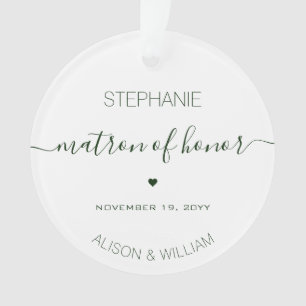 Persoonlijke Matrone van Eer Dark Green Tekst Ornament