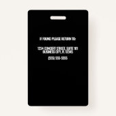 Persoonlijke medewerker Foto-ID Badge (Achterkant)