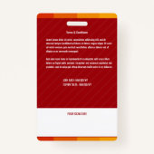 Persoonlijke medewerker Foto Yellow Red ID Badge (Achterkant)