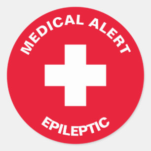 Persoonlijke medische waarschuwing Epileptic Red Ronde Sticker