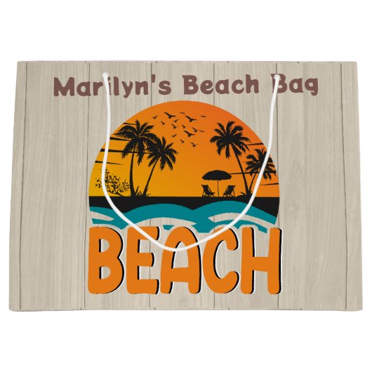 Persoonlijke Meerkleurige Strandtas Groot Cadeauzakje (Voorkant)