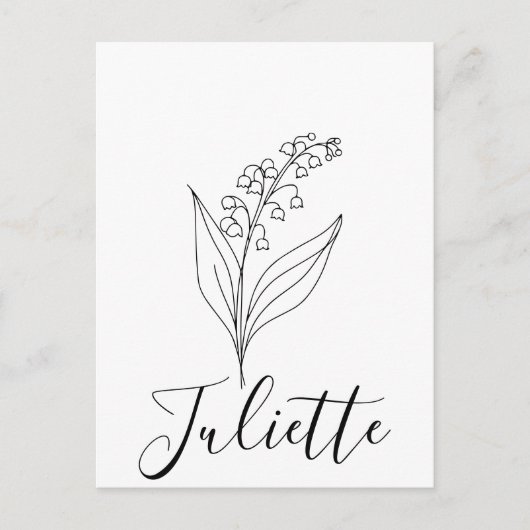 Persoonlijke Mei Lelietje-van-dalen Geboortebloem Briefkaart (Voorkant)