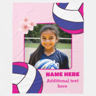 Persoonlijke Meisje Foto Volleybal Fleece Deken