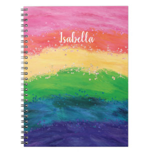 Persoonlijke Meisjesachtige Glitter Regenboog Notitieboek