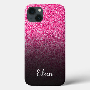 Persoonlijke meisjesachtige hete roze glitters zwa iPhone 13 hoesje