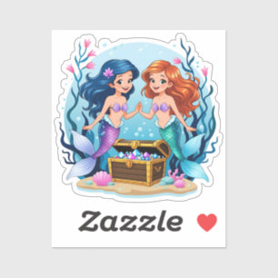 Persoonlijke Mermaid Friends Fun set Sticker