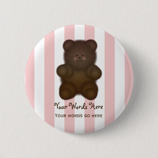 Persoonlijke Message Teddy Bear Button (Voorkant)