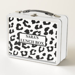 Persoonlijke metalen lunchbox - luipaardprint