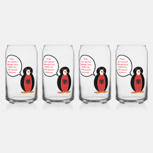 Persoonlijke Mevrouw Pinguïn Albanië Blikvorm Glas