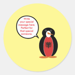 Persoonlijke Mevrouw Pinguïn Albanië Ronde Sticker