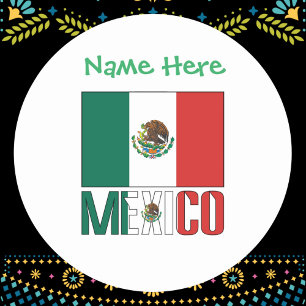 Persoonlijke Mexicaanse Vlag Ronde Sticker
