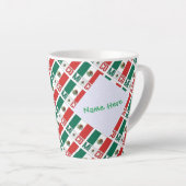 Persoonlijke Mexicaanse Vlag Tegel Latte Mok (Rechterhoek)