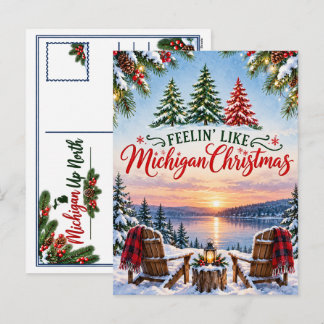 Persoonlijke Michigan Kerstmis Up North Feestdagenkaart