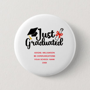 Persoonlijke middelbare school universiteit afstud ronde button 5,7 cm