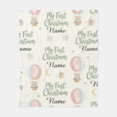 Persoonlijke 'Mijn Eerste Kerstmis' Naam Erfstuk  Fleece Deken (Voorkant)