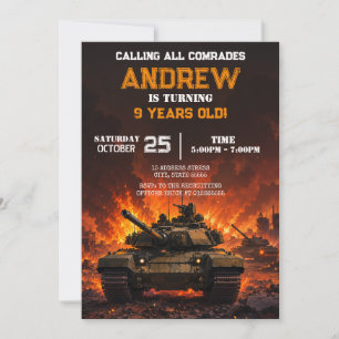 Persoonlijke militaire tank verjaardagsjongen kaart