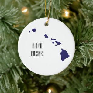 Persoonlijke minimale kerstversiering voor Hawaii Keramisch Ornament