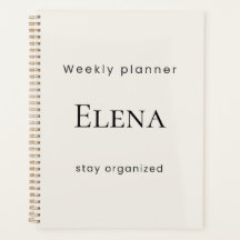 Persoonlijke Minimalistische Beige Weekplanner