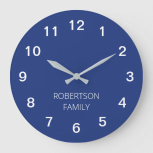 Persoonlijke Minimalistische Donkerblauwe Wandklok Grote Klok