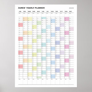Persoonlijke Minimalistische Jaar Planner Poster