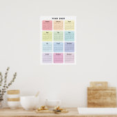 Persoonlijke Minimalistische Jaarlijkse Planner Ka Poster (Keuken)