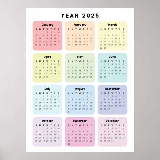 Persoonlijke Minimalistische Jaarlijkse Planner Ka Poster (Voorkant)