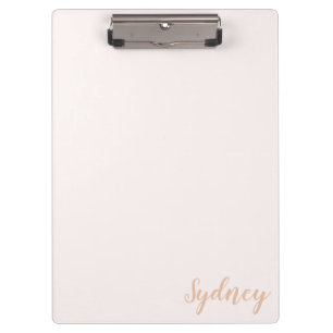 Persoonlijke minimalistische kalligrafie naam roze klembord
