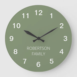Persoonlijke Minimalistische Saliegroene Wandklok Grote Klok