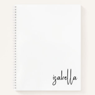 Persoonlijke Minimalistische Script Naam Spiraal Notitieboek