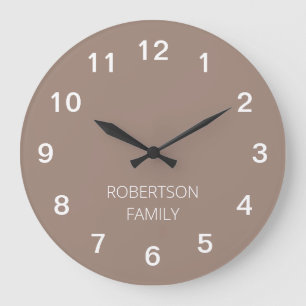 Persoonlijke Minimalistische Taupe Wandklok Grote Klok