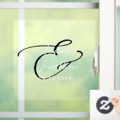 Persoonlijke Minimalistische Trouwdag in Zwart en  Raamsticker (Huis)