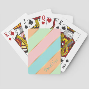 Persoonlijke Mintgroene Aqua Blauwe Roze Gouden St Pokerkaarten