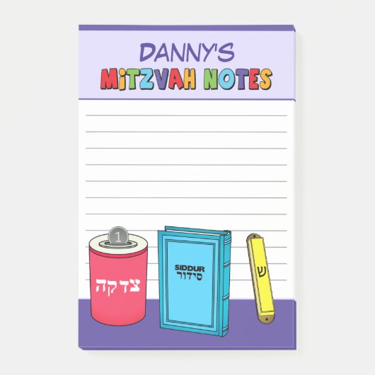 Persoonlijke Mitzvah-artikelen - Paars Post-it® Notes (Voorkant)