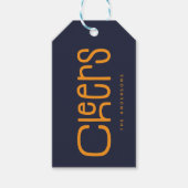 Persoonlijke 'Modern Cheers' Cadeaulabel (Voorkant)