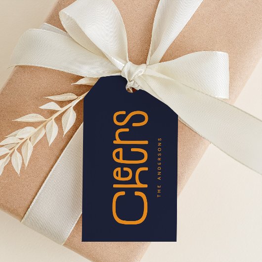 Persoonlijke 'Modern Cheers' Cadeaulabel