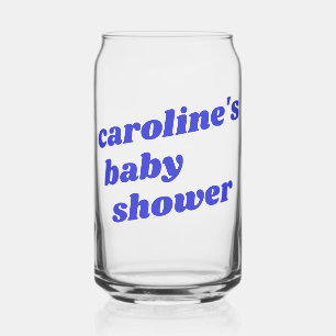 Persoonlijke moderne blauwe retro gunst baby showe blikvorm glas