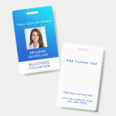 Persoonlijke moderne blauwe verloop aangepaste fot badge (Voor- en achterkant)