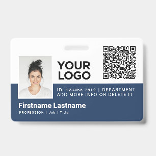 Persoonlijke moderne foto-identificatie met QR-cod Badge