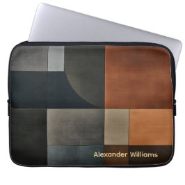 Persoonlijke moderne geometrische aardetone laptop sleeve
