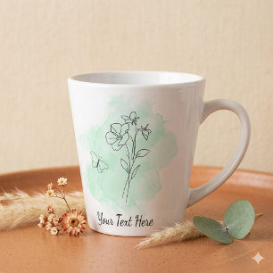 Persoonlijke Moderne Groene Aquarel Koffiemok Latte Mok