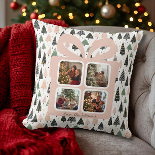 Persoonlijke moderne kerstcadeau doos foto kussen