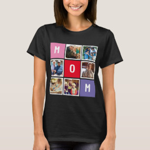 Persoonlijke Moderne Moederdag Mam Foto Collage T-shirt