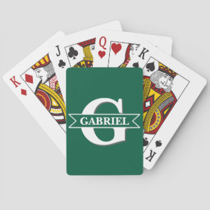 Persoonlijke Moderne Monogram Naam Pokerkaarten