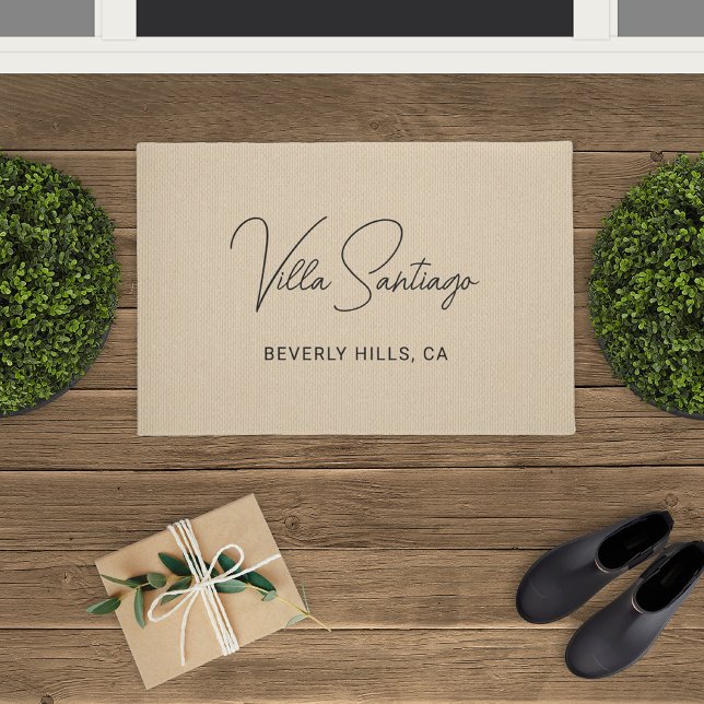 Persoonlijke moderne naam van de woonplaats deurmat (Creator heeft geüpload)