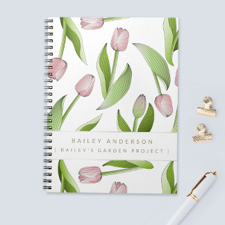Persoonlijke Moderne Roze Tulp Notitieboek
