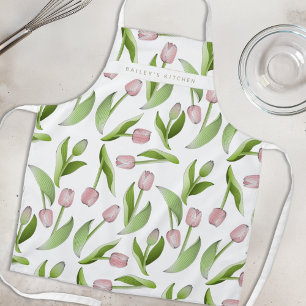 Persoonlijke Moderne Roze Tulp Schort