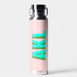 Persoonlijke moderne schaduw monogram initialen waterfles