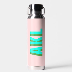 Persoonlijke moderne schaduw monogram initialen waterfles