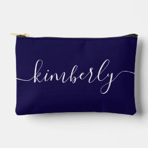 Persoonlijke moderne script typografie marineblauw etui