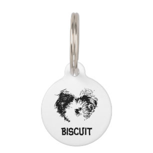 Persoonlijke moderne Shih tzu pup met eigen naam Huisdierpenning